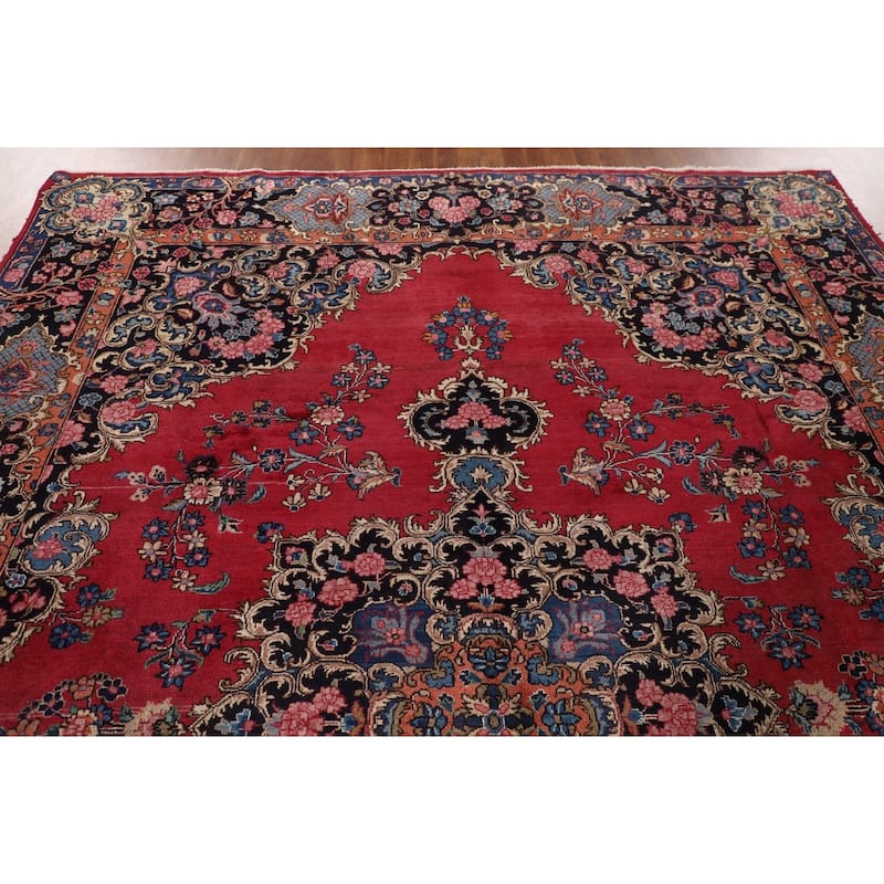 Mashad Persian Vintage Area Rug Handmade Wool Carpet - 8'6"x 11'6"
