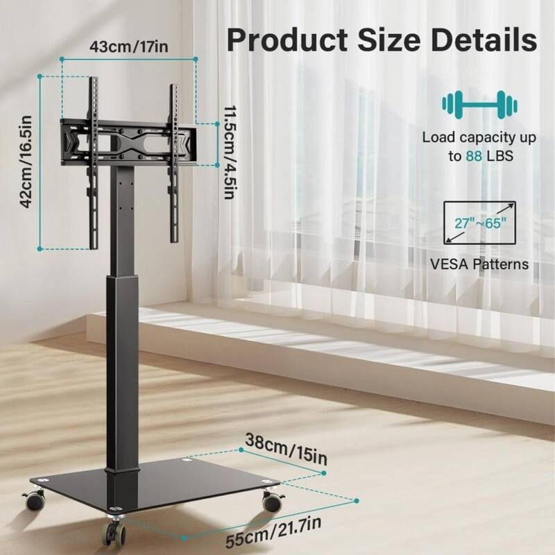 Mobile TV Stand with Wheels