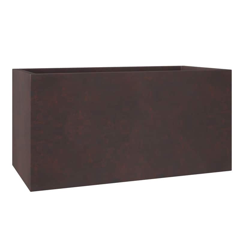 Bloom Rectangular Planter in Fiberstone for Modern Indoor and Outdoor Patio Planter Flower Pot with Drainage