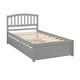 preview thumbnail 2 of 7, Grey Twin Size Wood Platform Bed with Trundle