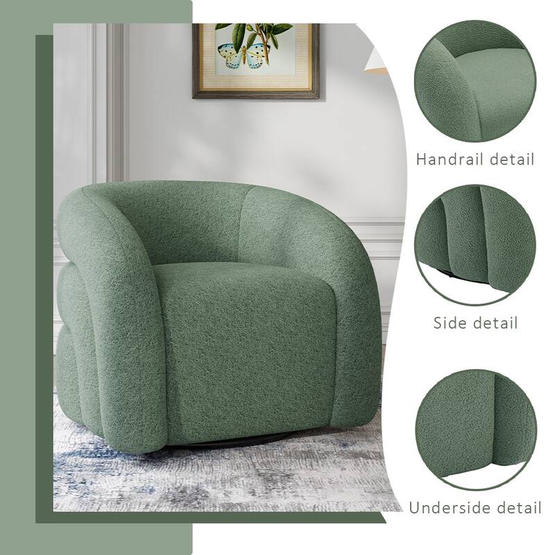 Upholstered Boucle Swivel Accent Chair