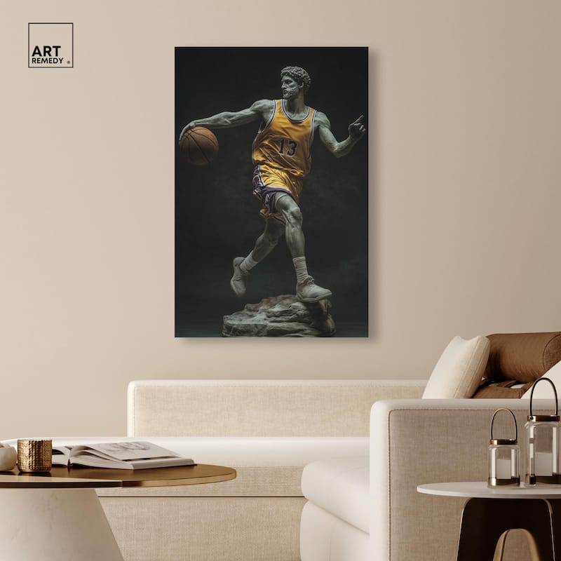 Basketball Sculpture II Canvas by Art Remedy, Gallery Wrapped