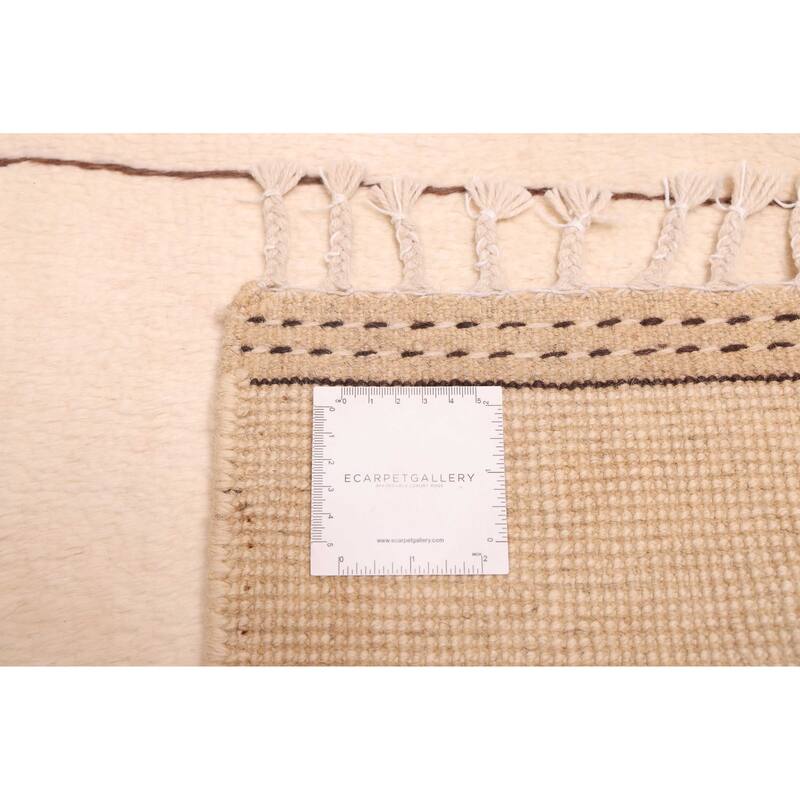 ECARPETGALLERY Hand-knotted Pak Finest Marrakesh Cream Wool Rug - 7'0 x 9'9