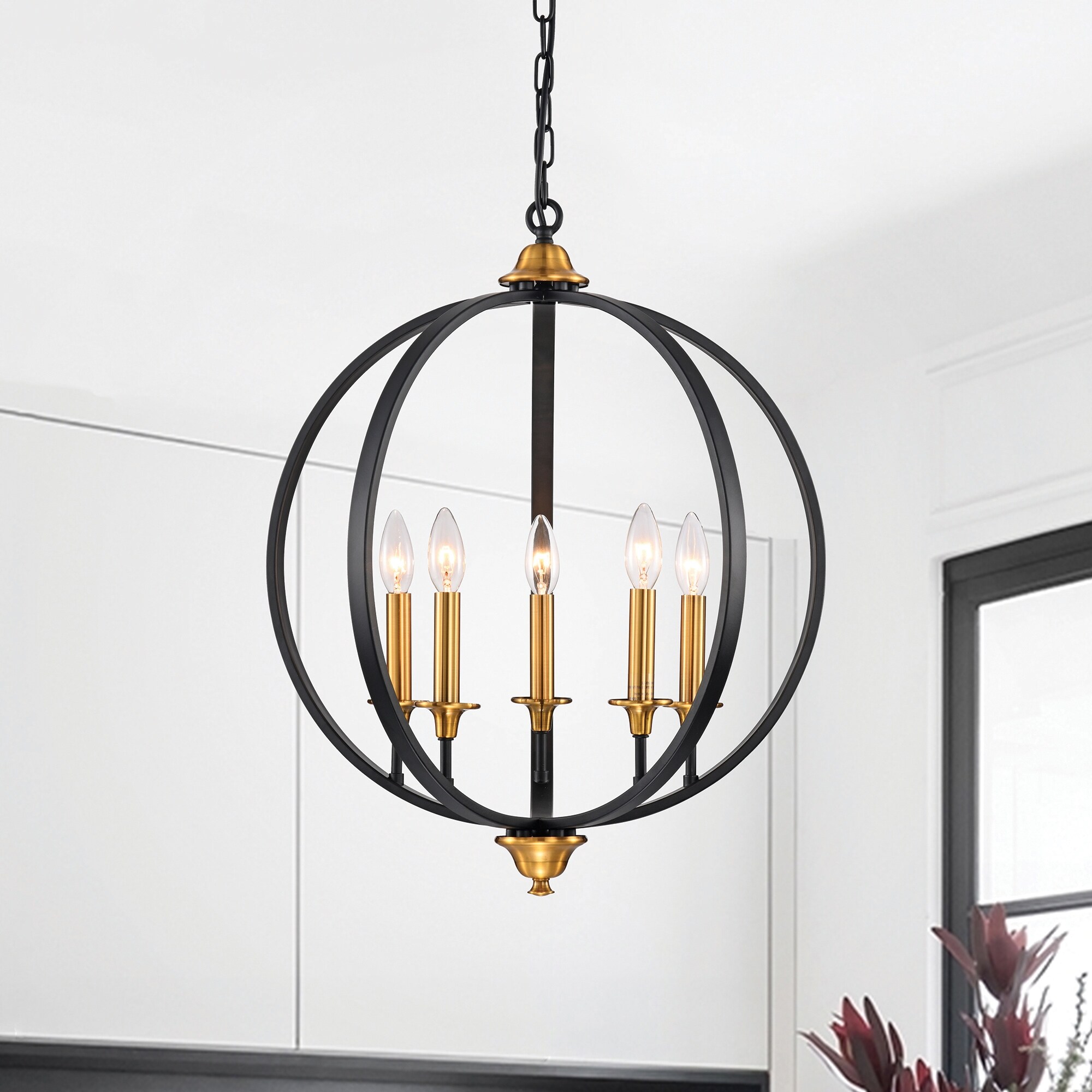 Globe sales chandelier black