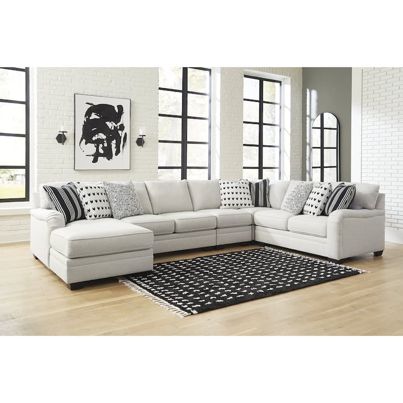 Signature Design by Ashley Huntsworth Dove Gray 5-Piece Sectional with Chaise - 155"W x 99"D x 38"H - Right Facing