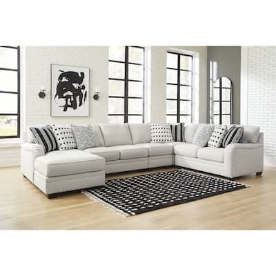 Signature Design by Ashley Huntsworth Dove Gray 5-Piece Sectional with Chaise - 155"W x 99"D x 38"H