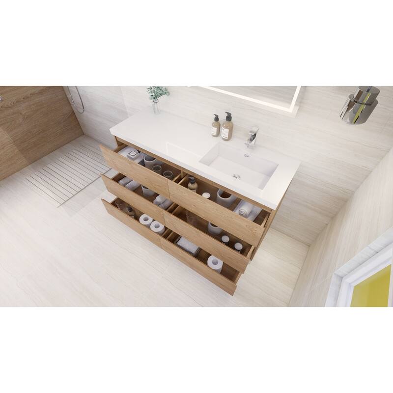 Aron 60'' Freestanding Vanity with Right Single Sink