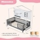 preview thumbnail 3 of 7, Costway Twin Size Kids House Bed with Fence Window Wooden Slats & 2