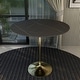 preview thumbnail 23 of 21, LeisureMod Verve 48" Round Bar Dining Table with Sintered Stone TableTop and Brushed Gold Base for Kitchen & Dining Room