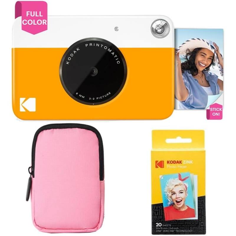 Kodak Printomatic Instant Camera Black Gift Bundle with Blue Case, 20 Zink Sheets, Album & More - N/A - Green