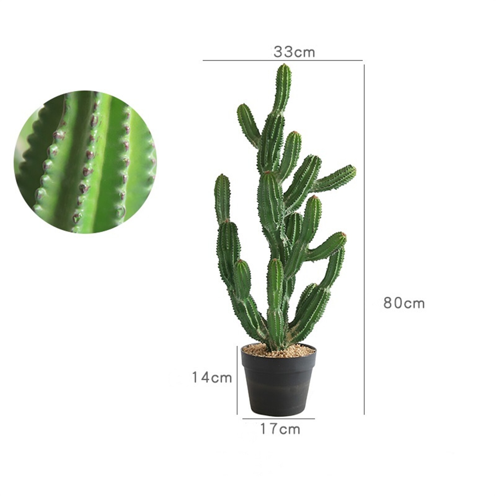 32 Inch Artificial Cactus Plant With Black Pot For Home - 32inch