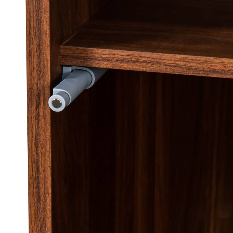 Display Cabinet with Acrylic Doors & LED Lights - 5-Shelf Curio Storage Bookcase, Glass Showcase