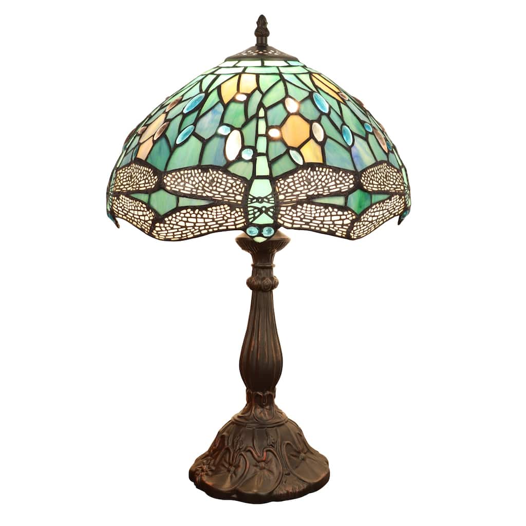 Tiffany-Style 1-Light Dragonfly Table Lamp 12" Shade