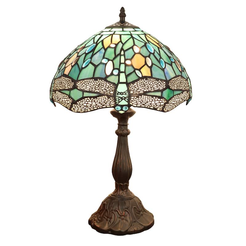 Tiffany-Style 1-Light Dragonfly Table Lamp 12" Shade