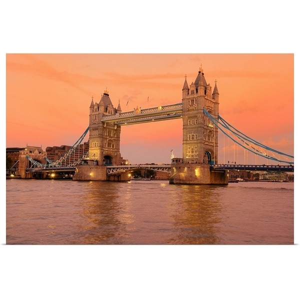 "Tower Bridge at dusk in London." Poster Print