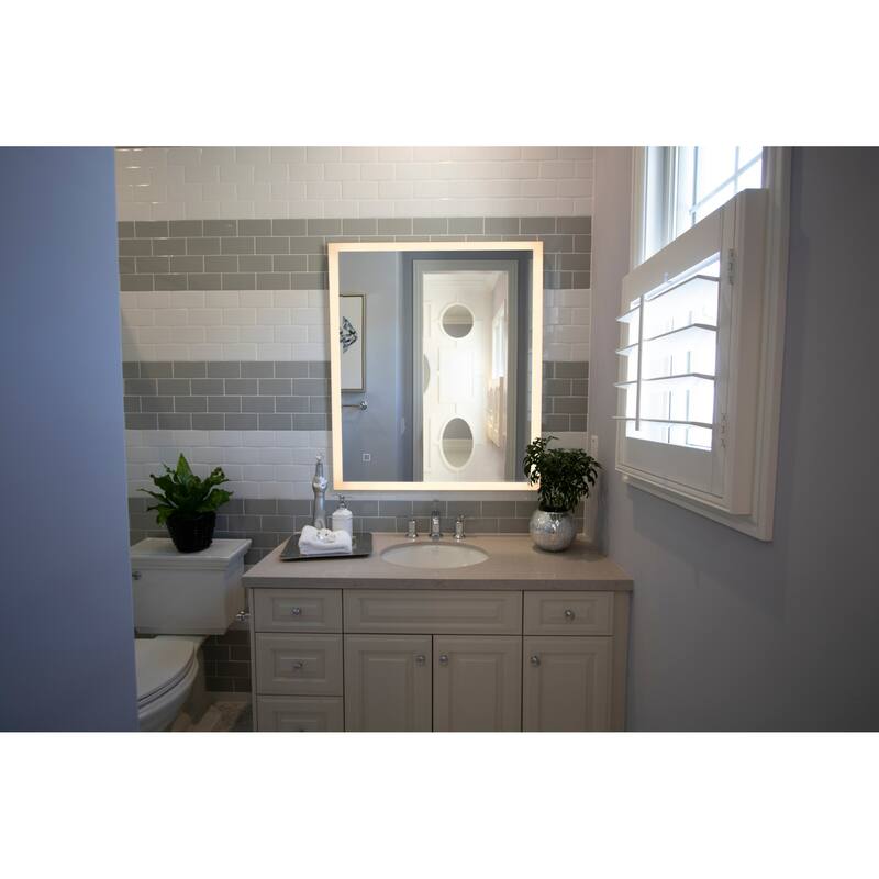Miseno 32" W x 24" H Rectangular Framed Wall Mounted Mirror with LED