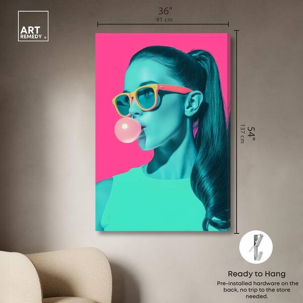 dimension image slide 2 of 6, Retro Chic I Modern Pop Art Canvas Print by Art Remedy