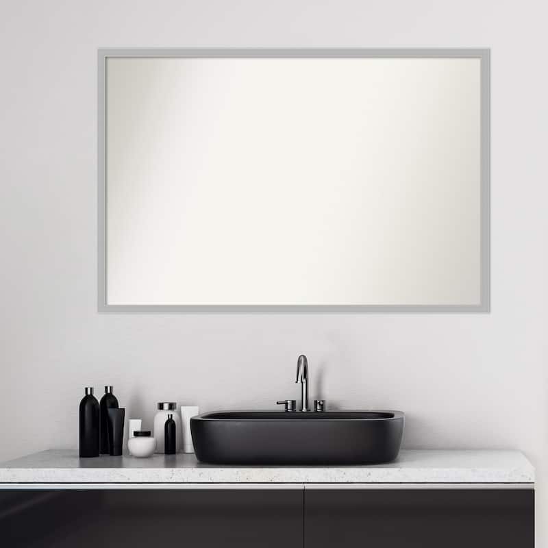 Non-Beveled Bathroom Wall Mirror - Hera Chrome Frame