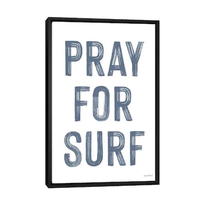 iCanvas "Pray For Surf" by lettered & lined Framed Canvas Print