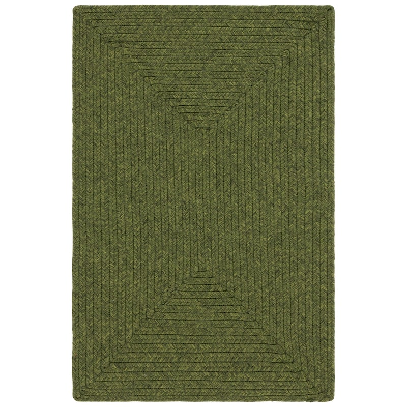 SAFAVIEH Handmade Braided Shabana Casual Lavada Rug - 2'6" x 5' Half-Moon - Green