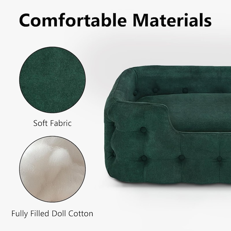 MCombo Dog Sofa Bed with Washable Cushion Cover for Small Medium Dogs, Fabric 0553 - 33.6" x 21.7"