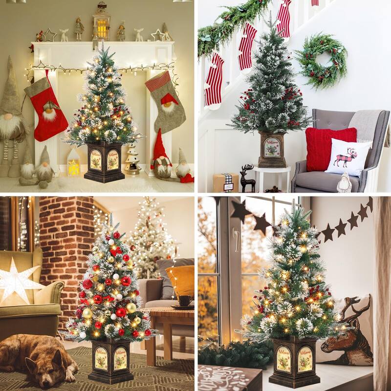 Christmas Tree with 78 Multi-Color Led Lights, 3 Ft Pre-Lit Artificial Christmas Decoration