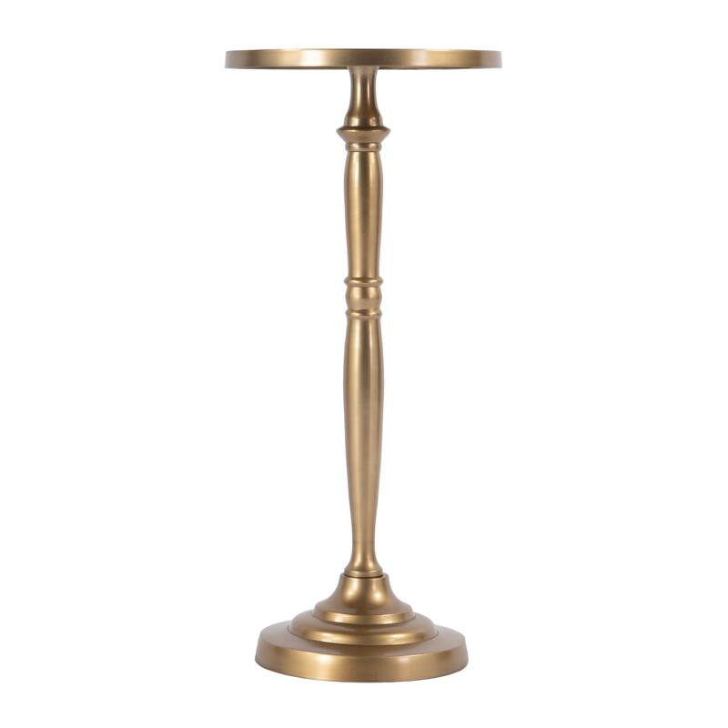 Langford Indoor 10 in. W Round Metal Pedestal Base Side Table