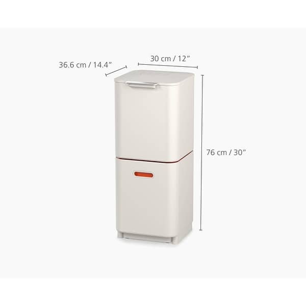 dimension image slide 0 of 3, Joseph Joseph Totem Compact 40L Dual Trash Can and Recycle Bin (8 US Gallons)