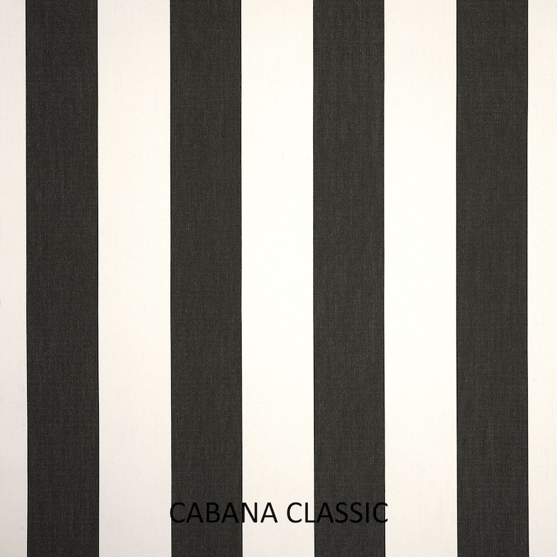 Sunbrella Black White Stripe Indoor/Outdoor Bench Cushion
