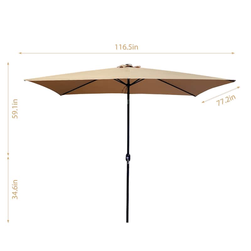 10ft x 6.5ft Outdoor Patio Umbrella with Crank Lift & Push Button TiltUmbrella Base is not