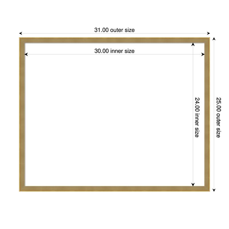 Incline Framed Dry Erase Magnetic Board - 31 x 25 in - Incline Dark Gold
