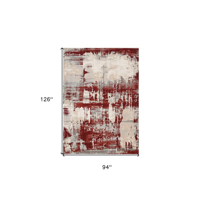 Fekor Power Loomed Abstract Modern Non Skid Stain Resistant Area Rug By HomeRoots - 126' X '94' X '0.5