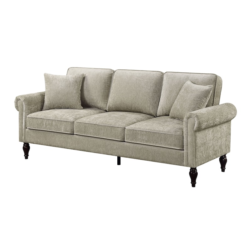 Igny Traditional Chenille Rolled Arms 2-Piece Living Room Set by Furniture of America