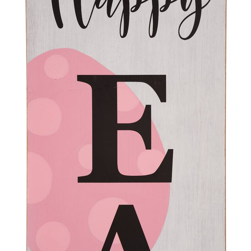 Glitzhome 42"H Wooden "HAPPY EASTER" Standing Hanging Porch Sign for Front Door