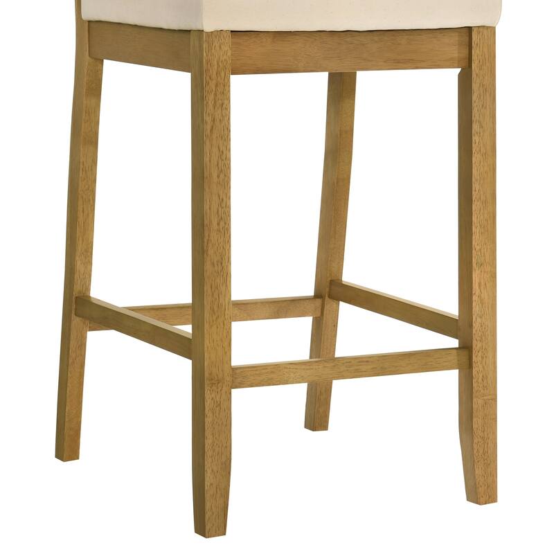 Yanely Mdoern Bar Stool, Upholstered Counter Height Stool with Solid Wood Legs