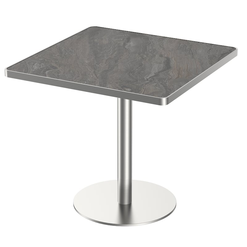 Square Modern Dinning Table 31.5 inches Bistro Table Tulip Table with Faux Marble top, Sturdy Metal Frame Diameter