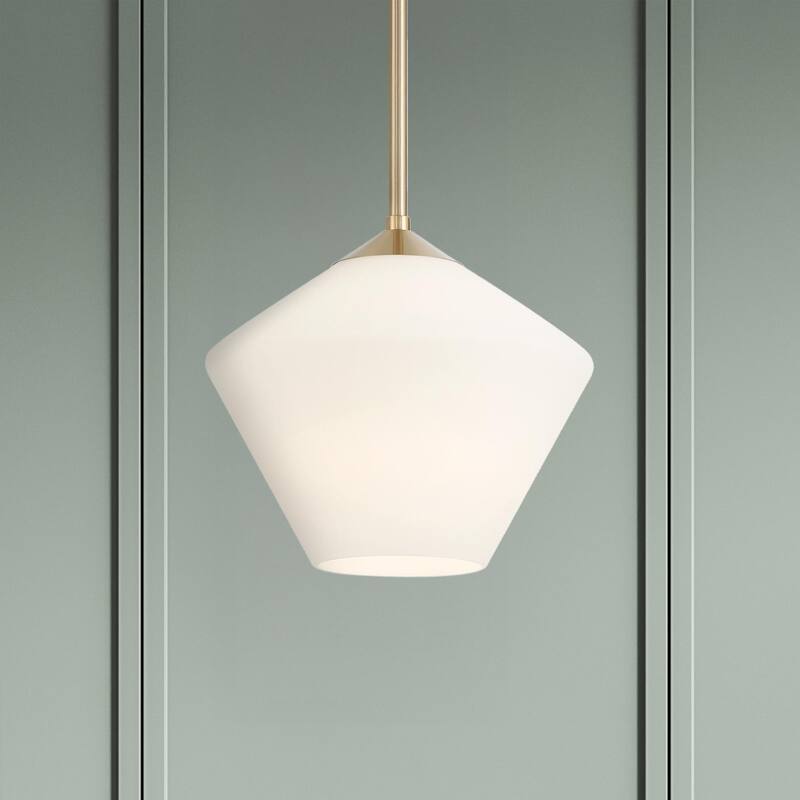 Hunter Celestial Valley 1-Light Pendant - Modern, Contemporary, Coastal - Kitchen, Island, Dining Room, Entry - 1-Light - Gold - Alturas Gold-White