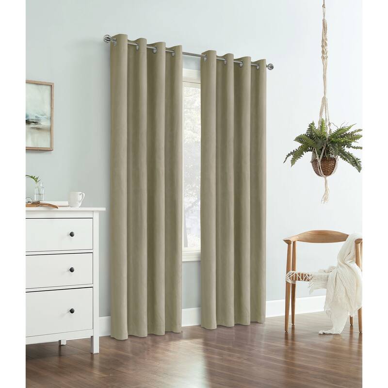 ThermaPlus Ethan Total Blackout Jacquard Grommet Curtain Panel