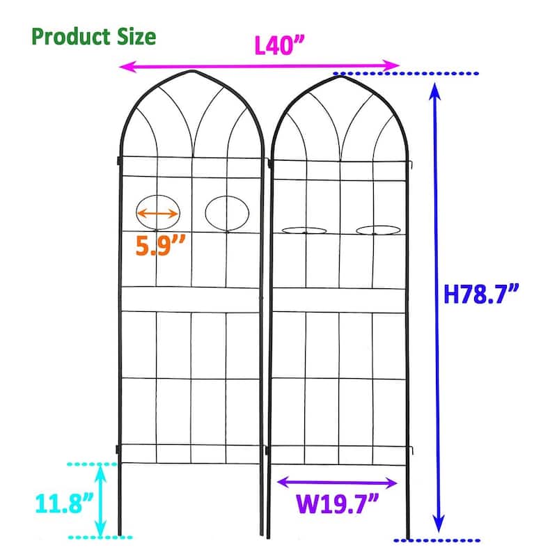 Climbing Plants Lattice Garden Fence 2 Pack - 78.7" x 19.7"