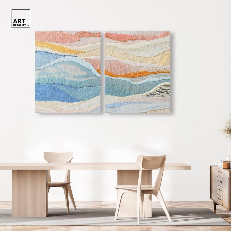 Morning Calm I Canvas Set of 2 by Art Remedy, Gallery Wrapped