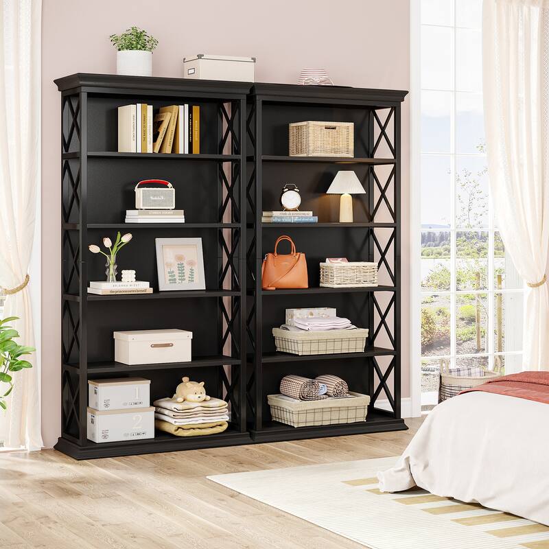 6-Tier Bookcase, 71 Inches Industrial Bookshelves and Bookcases