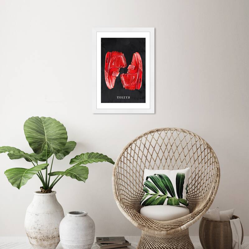 Wynwood Studio Prints Sports and Teams Classic Sneakers VIII Red and Modern & Contemporary Wall Art Canvas Print - White