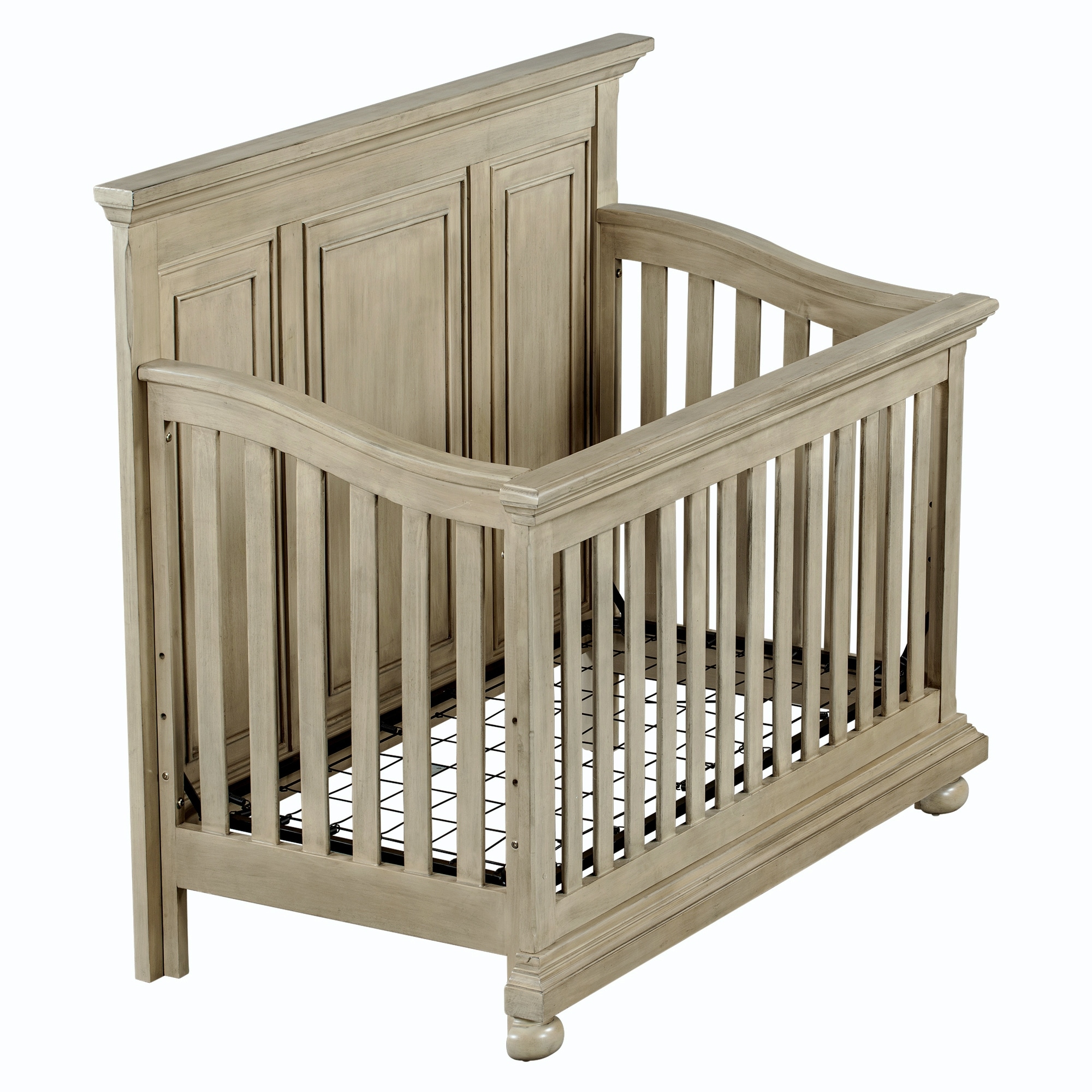 Convertible crib into full size outlet bed