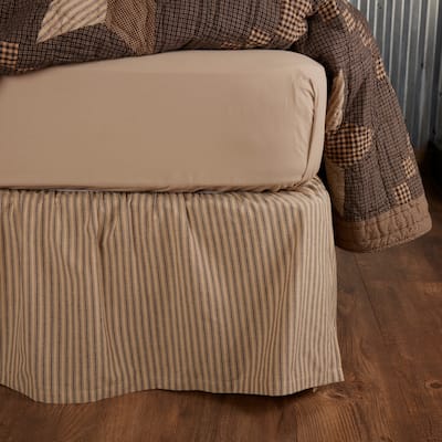 Farmhouse Star Ticking Stripe Bed Skirt
