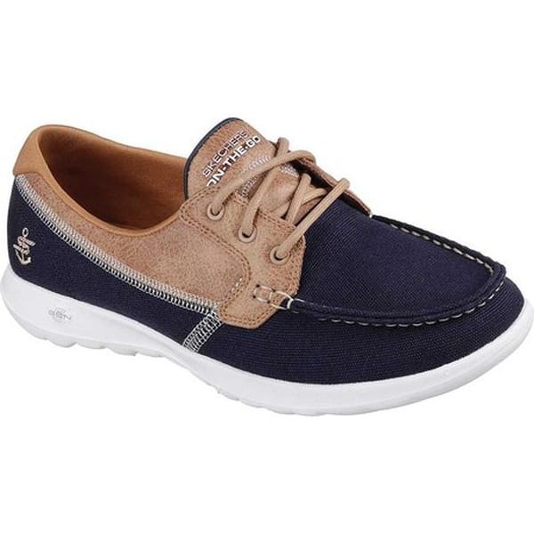 Shop Skechers Womens Gowalk Lite Coral Boat Shoe Navy On