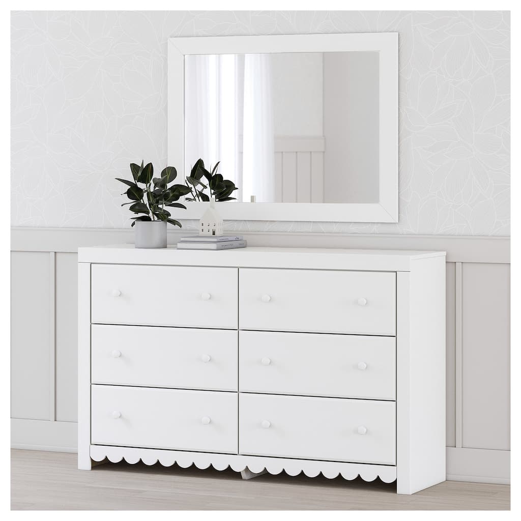 Signature Design by Ashley Mollviney White Dresser and Mirror