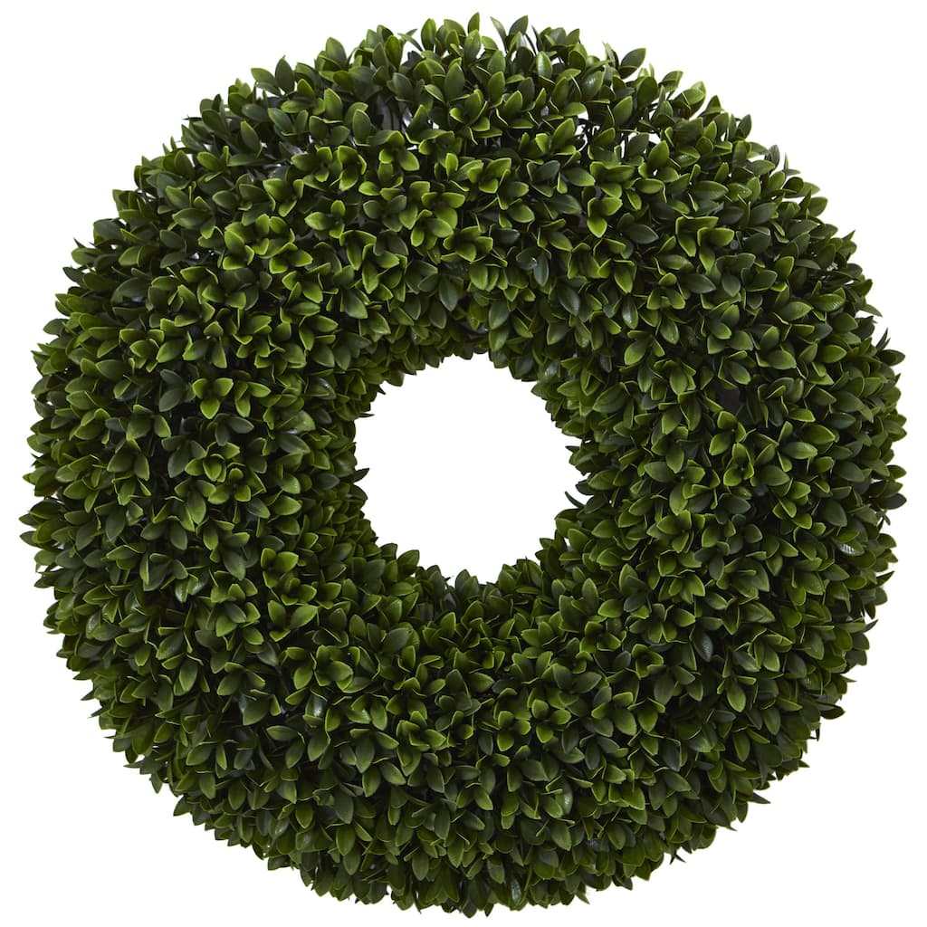 Nearly Natural 24" Boxwood Artificial Wreath