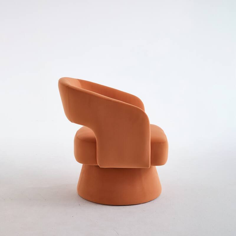 Swivel Barrel Chair, Velvet Accent Armchair 360 Degree Swivel Club Chair for Living Room Bedroom Reception Room
