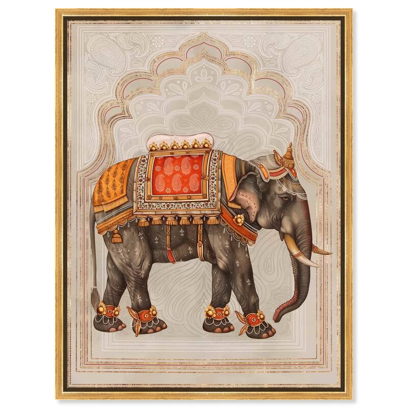 Elephant Queen Canvas by Art Remedy - Gold - 20" x 24"