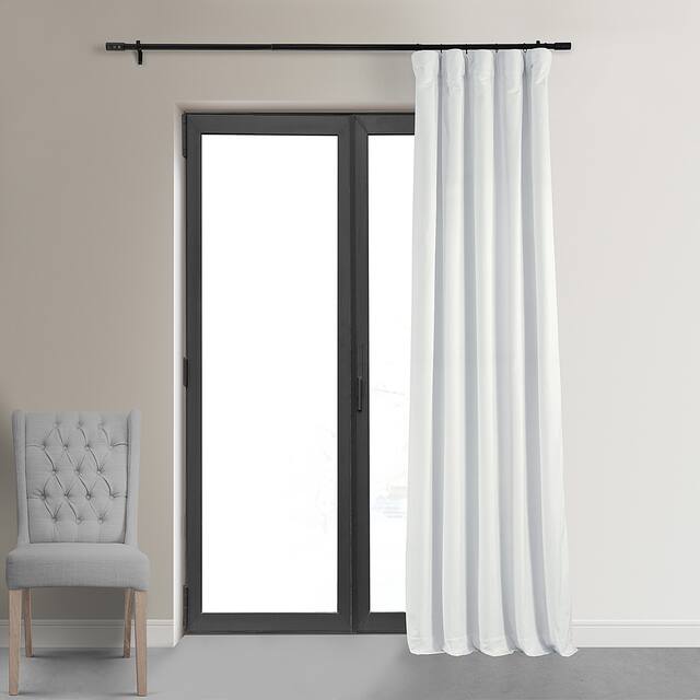 Exclusive Fabrics Signature Blackout Velvet Curtain (1 Panel) - 50 X 96 - Primary White